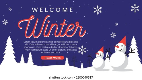 Welcome Winter Landing Page Flat Design