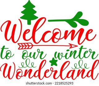 Welcome to winter. vector text Calligraphic Lettering design card template. Creative typography for Holiday Greeting Gift Poster. Calligraphy Font style Banner.