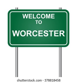 Welcome to Worcester, green signal vector