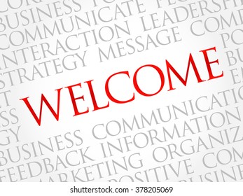 WELCOME word cloud, business concept