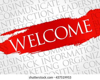 WELCOME word cloud, business concept