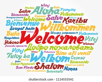 Welcome Word Cloud Different Languages Conceptual Stock Vector (Royalty ...