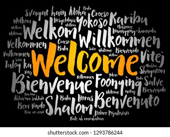 Welcome Word Cloud Different Languages Conceptual Stock Vector (Royalty ...