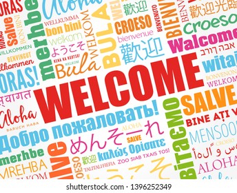 Welcome Word Cloud Different Languages Conceptual Stock Vector (Royalty ...