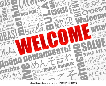 Welcome Word Cloud Different Languages Conceptual Stock Vector (Royalty ...