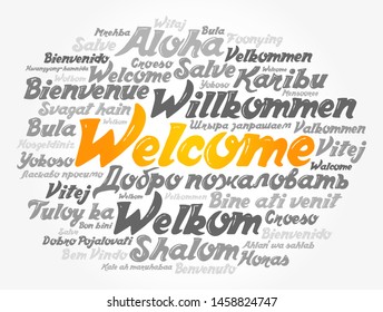 Welcome Word Cloud Different Languages Conceptual Stock Vector (Royalty ...