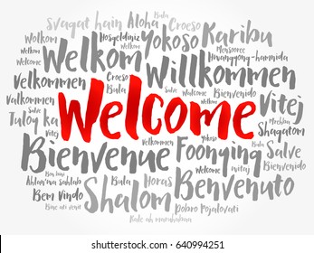 Welcome Word Cloud Different Languages Concept Stock Vector (Royalty ...