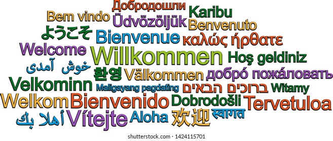 Welcome Word Cloud Many Different Languages Stock Vector (Royalty Free ...