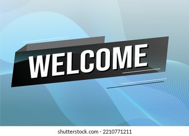 welcome word concept vector illustration with lines ribbon 3d style for social media landing page, template, ui, web, mobile app, poster, banner, flyer, background, gift card, coupon, label, wallpaper