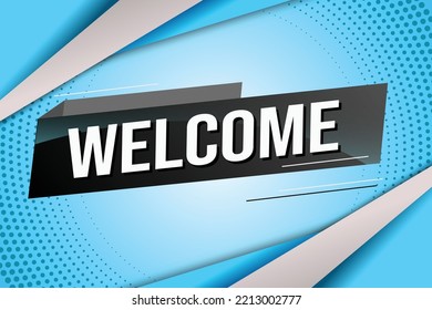 concepto de palabra de bienvenida ilustración vector con líneas cinta de 3d estilo para la página de inicio de medios sociales, plantilla, ui, web, aplicación móvil, afiche, banner, volante, fondo, tarjeta de regalo, cupón, etiqueta, fondo de pantalla