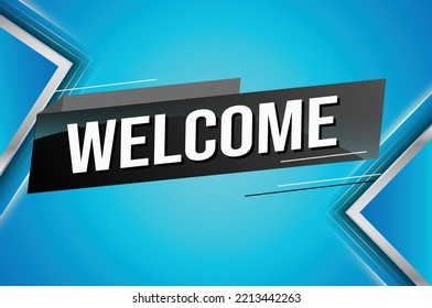 welcome word concept vector illustration with lines ribbon 3d style for social media landing page, template, ui, web, mobile app, poster, banner, flyer, background, gift card, coupon, label, wallpaper