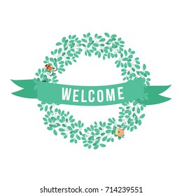 welcome word with decoration