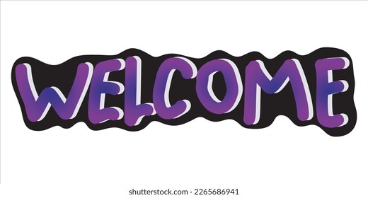 Welcome word with graffiti art design