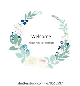 welcome word hand drawn with flower rose