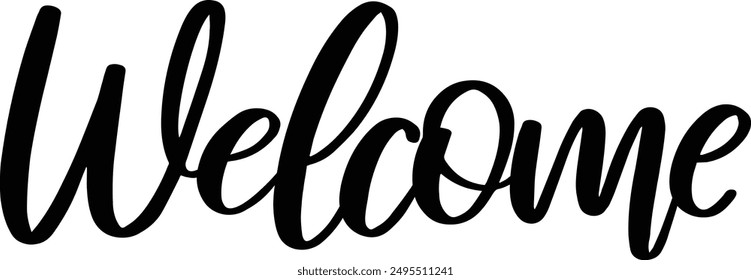 Welcome word. Hand lettering design. A vector calligraphic inscription. Thank you for your handwritten text.