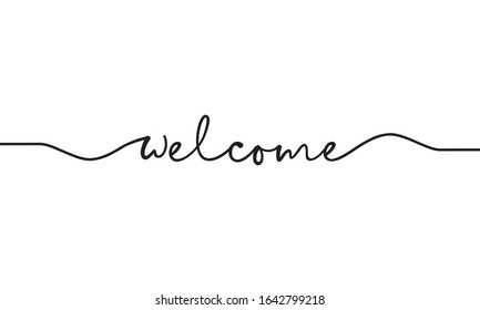 welcome word handwritten on white background