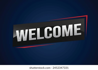 concepto de texto de bienvenida símbolo de logotipo símbolo de signo Vector nota estilo 3d para uso página de destino, Plantilla, ui, Web, App móvil, póster, Anuncio, flyer, telón de fondo, Tarjeta de regalo, Cupón

