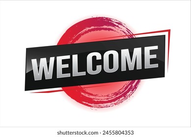 welcome word text concept icon logo sign symbol vector note 3d style for use landing page, template, ui, web, mobile app, poster, banner, flyer, backdrop, gift card, coupon

