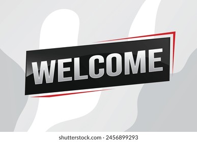 concepto de texto de bienvenida símbolo de logotipo símbolo de signo Vector nota estilo 3d para uso página de destino, Plantilla, ui, Web, App móvil, póster, Anuncio, flyer, telón de fondo, Tarjeta de regalo, Cupón
