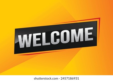 welcome word text concept icon logo sign symbol vector note 3d style for use landing page, template, ui, web, mobile app, poster, banner, flyer, backdrop, gift card, coupon

