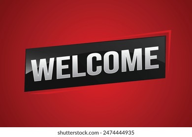 welcome word text concept icon logo sign symbol vector note 3d style for use landing page, template, ui, web, mobile app, poster, banner, flyer, backdrop, gift card, coupon

