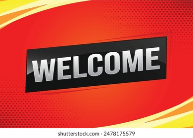 welcome word text concept icon logo sign symbol vector note 3d style for use landing page, template, ui, web, mobile app, poster, banner, flyer, backdrop, gift card, coupon

