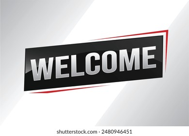 concepto de texto de bienvenida símbolo de logotipo símbolo de signo Vector nota estilo 3d para uso página de destino, Plantilla, ui, Web, App móvil, póster, Anuncio, flyer, telón de fondo, Tarjeta de regalo, Cupón

