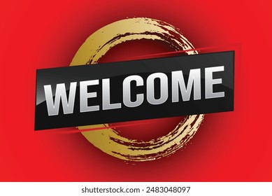 welcome word text concept icon logo sign symbol vector note 3d style for use landing page, template, ui, web, mobile app, poster, banner, flyer, backdrop, gift card, coupon

