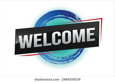 welcome word text concept icon logo sign symbol vector note 3d style for use landing page, template, ui, web, mobile app, poster, banner, flyer, backdrop, gift card, coupon

