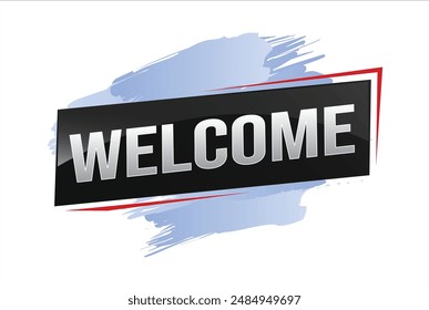 concepto de texto de bienvenida símbolo de logotipo símbolo de signo Vector nota estilo 3d para uso página de destino, Plantilla, ui, Web, App móvil, póster, Anuncio, flyer, telón de fondo, Tarjeta de regalo, Cupón

