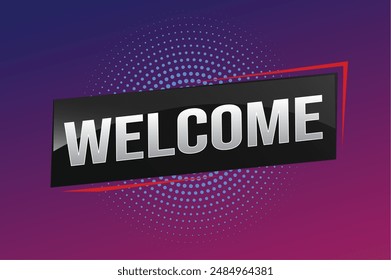 welcome word text concept icon logo sign symbol vector note 3d style for use landing page, template, ui, web, mobile app, poster, banner, flyer, backdrop, gift card, coupon

