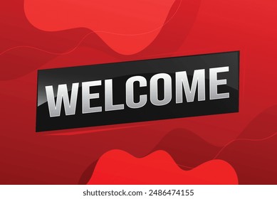 Willkommenstext-Konzept-Symbol-Logo-Zeichen-Symbol-Vektorgrafik Hinweis 3D-Stil für die Verwendung Zielseite, Vorlage, Benutzeroberfläche, Web, mobile App, Poster, Banner, Flyer, Hintergrund, Geschenkkarte, Coupon

