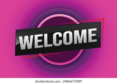 welcome word text concept icon logo sign symbol vector note 3d style for use landing page, template, ui, web, mobile app, poster, banner, flyer, backdrop, gift card, coupon

