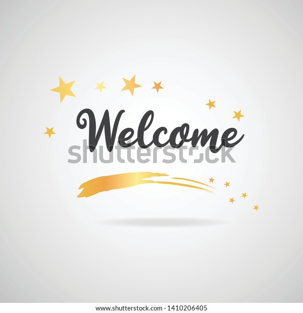 Welcome Word Text Handwritten Font Decorative Stock Vector (Royalty ...
