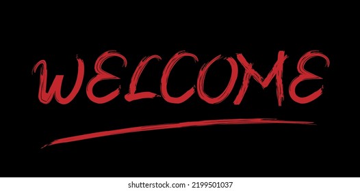 fondo de escritura de bienvenida con estilo de arte de pincel
