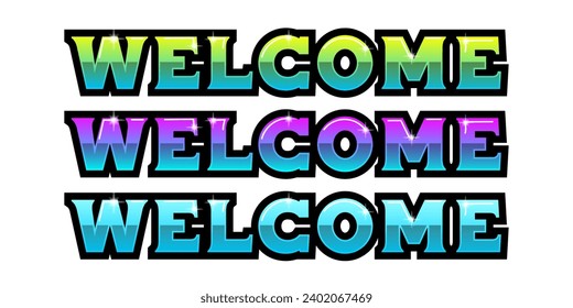 Welcome writing with colorful variations