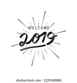 Welcome year 2019 celebration vector