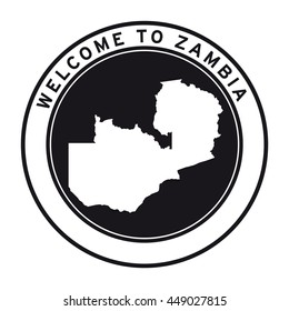 Welcome to Zambia vector logo sticker button