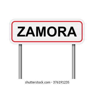 Welcome to Zamora, Spain road sign vector