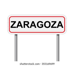 Welcome to Zaragoza, Spain road sign vector