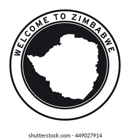 Welcome to Zimbabwe vector logo sticker button