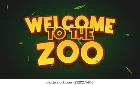 Welcome To The Zoo 3D Text Jungle Style for Zoo Signage