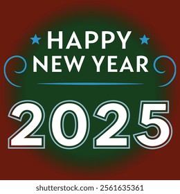 Welcoming 2025 Happy New Year Graphic in Bold Colors