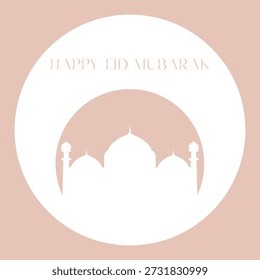 welcoming Eid al-Fitr when everyone forgives for previous mistakes with a pink background
