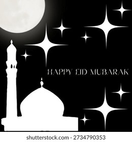 welcoming Eid al-Fitr when everyone forgives for previous mistakes with a black background