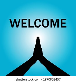 Welcoming Hands Namaste Hands Vector Welcome Stock Vector (Royalty Free ...