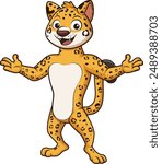 Welcoming jaguar character vector illustration