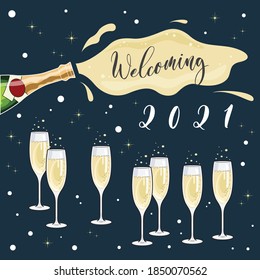 Welcoming New Year with Champagne