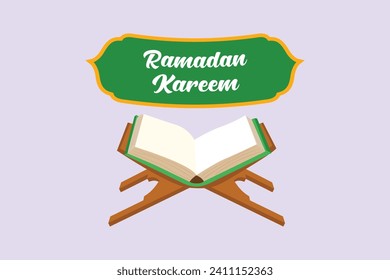 Acogiendo con beneplácito el concepto de Ramadán. Ilustración vectorial plana de color aislada.