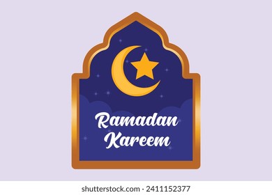 Welcoming Ramadan concept. Colored flat vector illustration isolated.